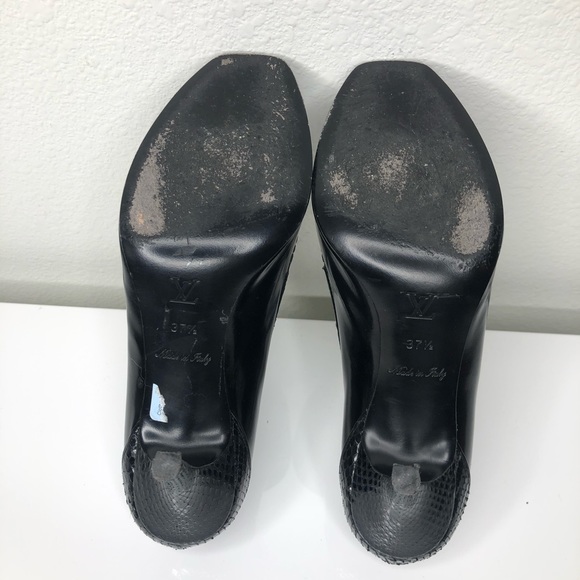 Louis Vuitton Mary Jane Snake Peep Toe Heels - Picture 5 of 7